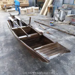 殿宝牌仿古木船小型画舫船观光船手工制作木头船