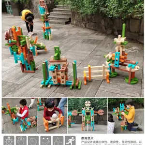 幼儿园户外大型积木,成都幼儿原木实心积木,四川幼儿园室内彩色拼插积木,508片实心构建积木,120片