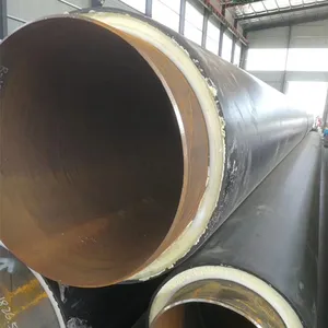 电厂热力输送管道 直埋架空蒸汽复合钢套钢保温管 供热聚氨酯管道