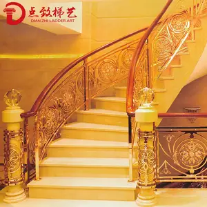 潘腾铜艺铜铝楼梯扶手栏杆新中式热门新款全国上门测量设计安装