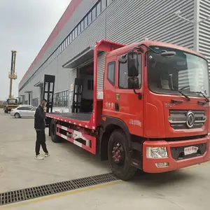 国六D9东风多利卡单桥小拖板车 可拉150型挖机平板运输车