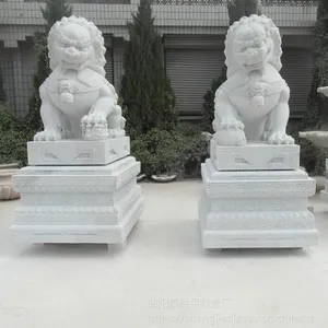汉白玉石雕天安门狮子 加工定做狮子 石雕石狮子 门口摆件