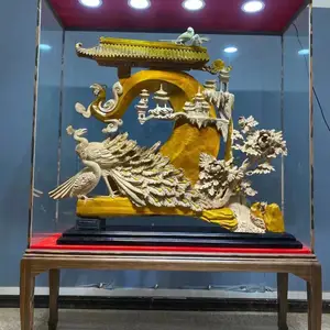 金丝楠富贵临门山水花鸟木雕定制居家摆件佛像根雕
