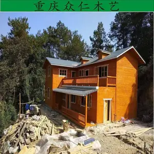 桐梓景区民宿度假木屋 生态木轻型别墅 樟子松现代别墅设计安装 众仁木艺