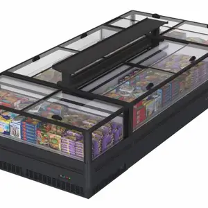摩雪风冷冷冻组合岛柜高端冻品超市卧式冷冻柜批发厂家出口冷柜