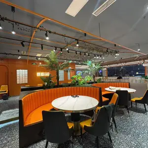 餐饮家具定制主题餐厅餐桌椅 湘菜馆餐桌 实木卡座沙发