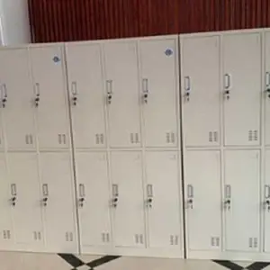 钢制员工储物柜铁皮更衣柜带锁存包柜宿舍杂物鞋柜办公文件资料柜