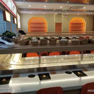 福州回转火锅转转热卤设备旋转小火锅设备自动化送餐小火车输送机