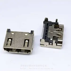 TYPE-A HDMI����ĸ�� 19P 90���ĽŲ�� ������Ƭ ���Ƕƽ� ����