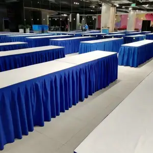 折叠椅长条桌租赁IBM桌 蓝色红色白色灰色黑色桌布宴会桌椅出租
