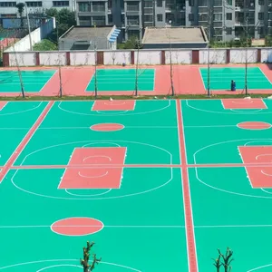 农村社区公园田径室内外硅PU篮球场运动材料 地面施工 面层铺设厂家