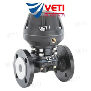 VETI品牌美国威迪 进口气动隔膜阀 塑料卫生级衬氟衬胶 常开式常闭式