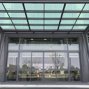 销售写字楼大门玻璃有框自动门 办公室透明展厅平移感应门定制