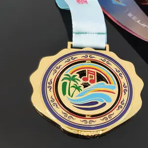 金属奖牌定制 运动会马拉松跑步金牌奖章 锌合金UV打印渐变色挂牌