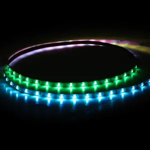 LED 5V 4mm 60/90灯 WS2812角落 变色 跑马 流水汽车氛围幻彩灯带