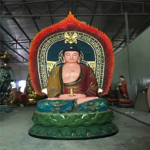 树脂三宝佛定做 正圆玻璃钢佛像雕塑工艺厂