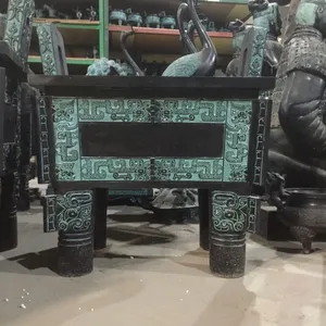 陕西青铜鼎工艺品 开业四方大鼎刻字 西安城北庆典鼎摆件 纯铜大鼎礼品