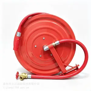 Fire Hose Reel DN19 DN25 20m 25m 30m Manual Swing Arm Wall Mounted Fire Fighting Equipment with Brass Valv