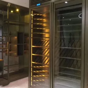 欧式恒温酒柜不锈钢红酒展示柜玄关隔断酒架酒窖定制
