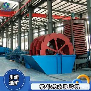 叶轮洗沙机 小型矿石擦洗机 轮式洗砂机 轮斗式水洗沙设备