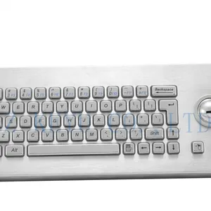 {厂家直销}KY-PC-H-DESK65键桌面式金属键盘 进口机械开关带轨迹球工业键盘