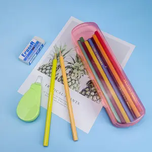 透明耐摔笔盒 创意透明笔盒水笔盒 多功能文具收纳盒 铅笔塑料盒