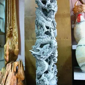 石龙柱雕刻 花岗岩石龙柱 广场雕塑石龙柱
