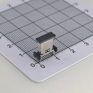 立贴6.5 TYPE C 16PIN 5A SMT双排母座 LCP黑胶 端子铜 外壳304 DIP脚