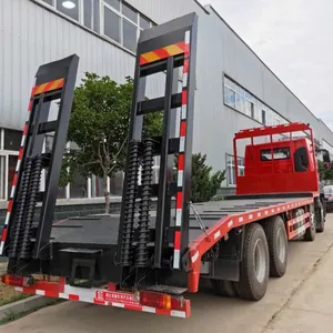 4.0L江铃前四后八福特365马力挖掘机平板拖车 重型四桥工程机械运输车