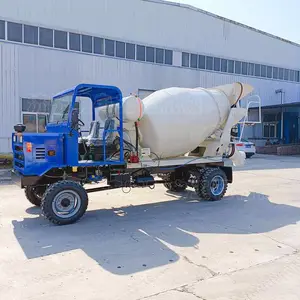 自制四不像水泥搅拌车 轮式四驱混凝土罐车 农村道路修建运料车