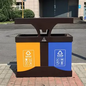新乡园林仿古分类垃圾桶厂家|河南校园垃圾分类果皮箱制造厂家|食堂干湿分类垃圾箱定制