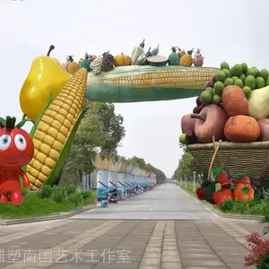 生态园大门采摘园大门农场农家乐生态餐厅门楼果园农庄大门设计施工