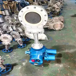 煤矿浆液阀防爆电动刀型闸阀PZ973H-10P-DN450电动单闸板刀闸阀