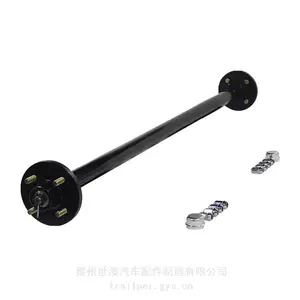 拖车轮毂车轴总成 | 游艇拖车船用拖车无刹车轴总成直轴后轴通轴圆轴方轴 | 安装简单铝合金源头工厂供应商可加