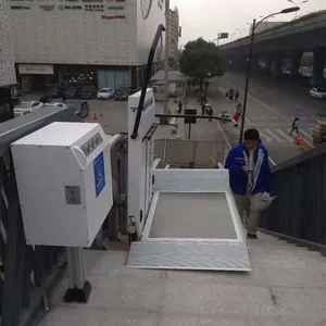 南京市斜挂式楼道升降机 启运残疾人电梯定制斜挂式平台