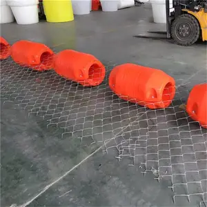 .水库河道垃圾拦截,抽沙淤泥塑料浮筒,组合式夹钢丝网拦污浮筒