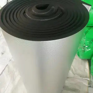 贴铝箔锡箔橡塑保温棉开口自粘铝箔橡塑管河北新皓绝热材料