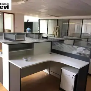 潍坊职员办公室家具桌椅组合电脑简约现代2/4/6四人工位屏风隔断卡座定制
