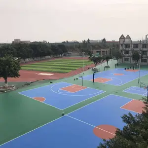 重庆篮球场跑道新国标材料 球场划线 体育地面翻新 塑胶面层维修修补