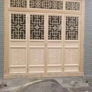 寺庙道观木花格门窗 手工雕花实木花窗 古建榫卯花格定制厂家