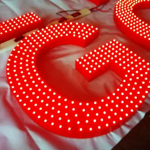 冲孔字发光字铁皮烤漆不锈钢 点阵穿孔led铝板招牌楼顶广告字定制