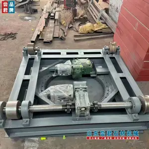 桥式锯石机旋转台车 1700×1700电动旋转平台 荒料切割机旋转料车 石材锯片刀头
