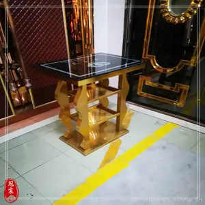 现代时尚板式茶几 钢化玻璃 五金不锈钢茶几