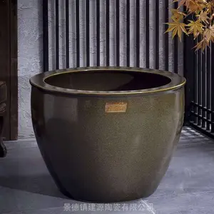 陶瓷鱼缸青花山水阳台睡莲荷花锦鲤乌龟盆庭院种树大缸特大号水缸