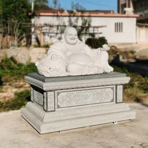 定制花岗岩石雕弥勒佛 石材雕刻寺庙佛像大肚和尚笑佛