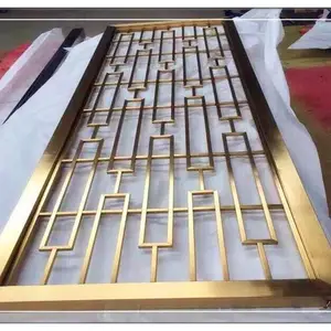 酒店不锈钢工程屏风焊接安装加工304不锈钢屏风隔断装饰工程加工