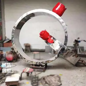 承接文化景观钻戒雕塑厂家 校园主题钻戒雕塑精选 承接步行街展示