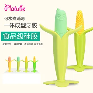 亚马逊***玉米香蕉婴儿牙胶宝宝咬胶磨牙棒硅胶磨牙玩具母婴用品