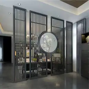 玫瑰金不锈钢屏风酒店餐厅玄关隔断客厅不锈钢镂空屏风装饰可定制