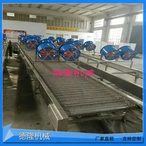 宁津德隆农产品蓝色小型网带输送机 食品网带输送机线工作台定制